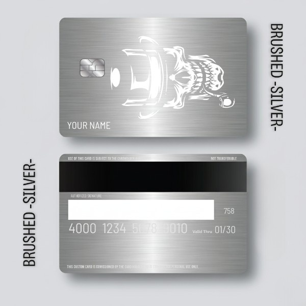 brushed silver Old Timer metal Card